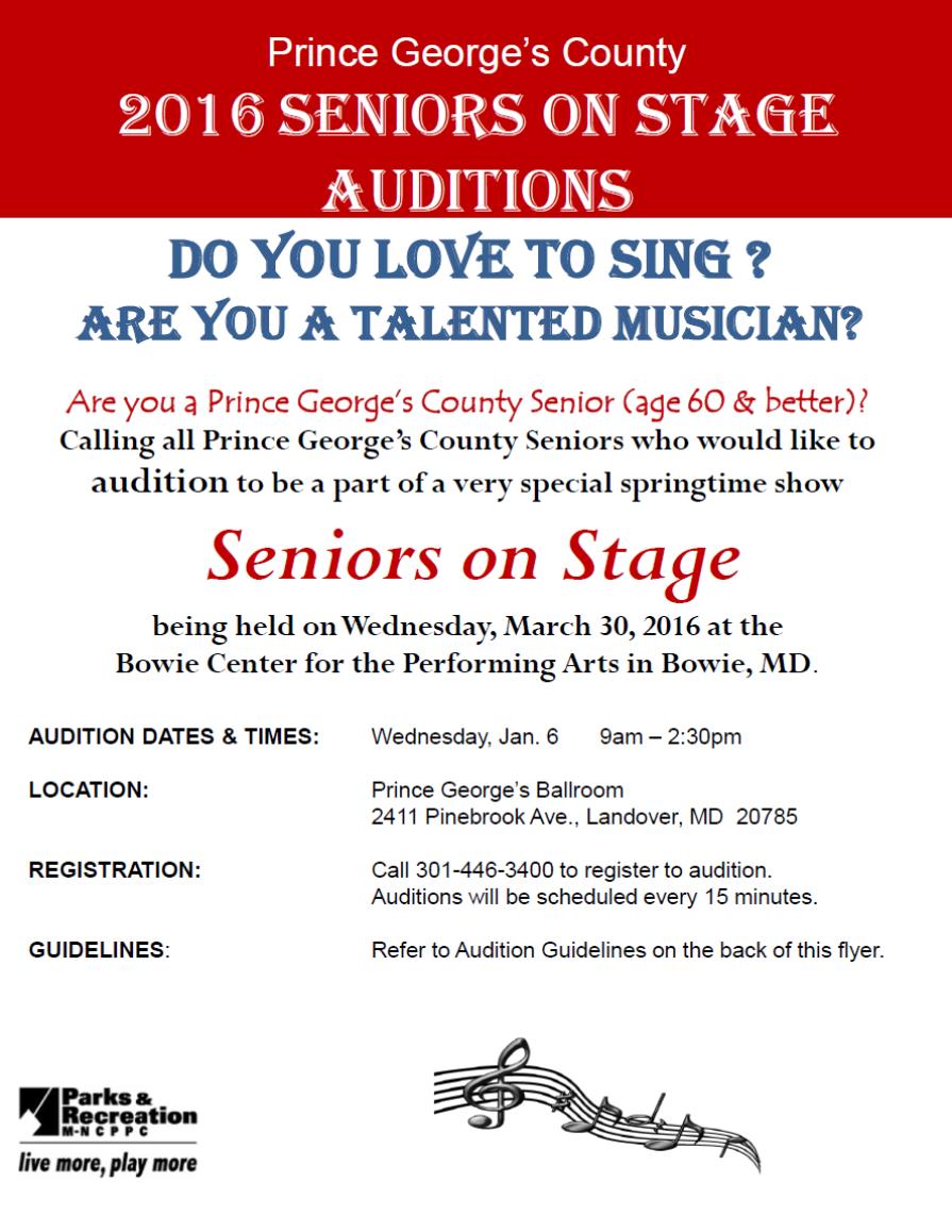 Attention Seniors! Audition for the 2016 Seniors On Stage